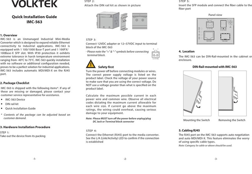 VOLKTEK IMC-563 Quick installation guide
