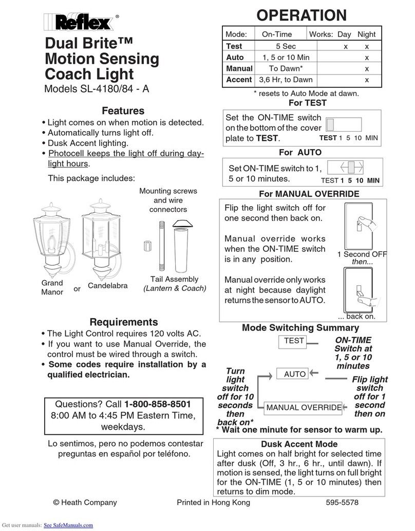 Heath Company Reflex Dual Brite SL-4180-A manual
