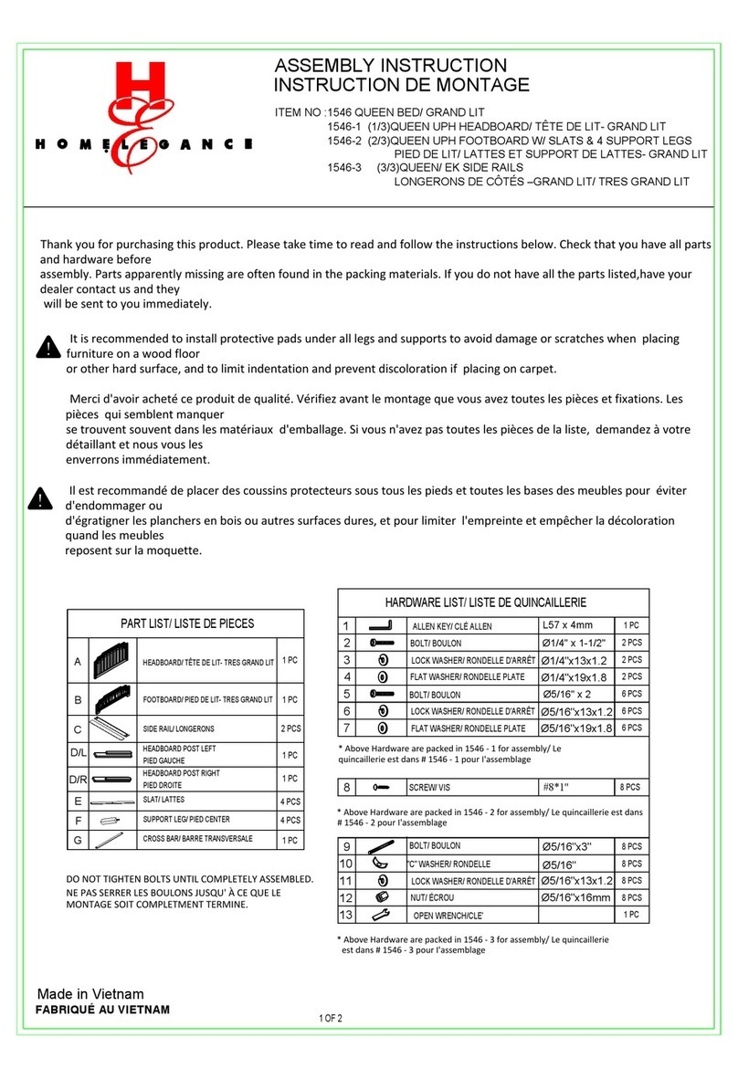 Homelegance 1546 Assembly instruction