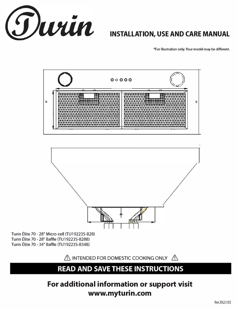 Turin Elite 70 Installation use and care manual