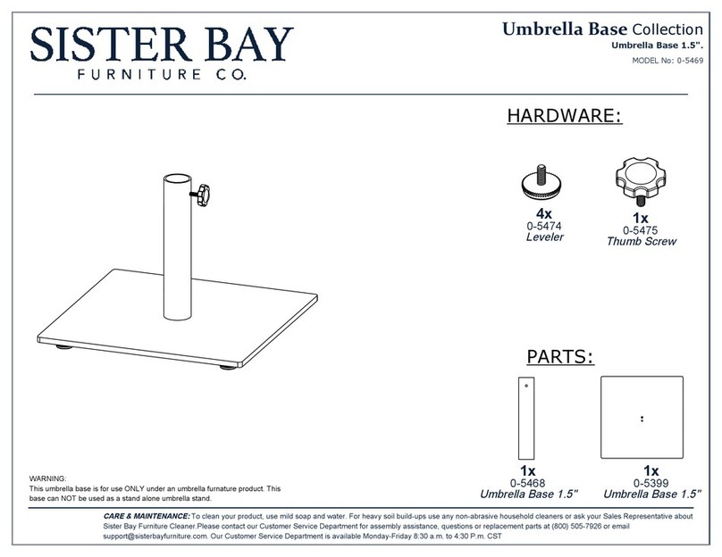 Sister Bay Umbrella Base 0-5469 Assembly instructions