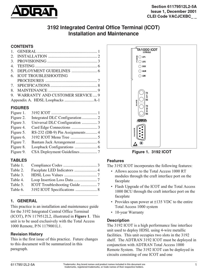 ADTRAN 3192 Installation and Maintenance