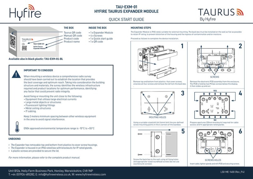 hyfire TAURUS TAU-EXM-01 quick start guide