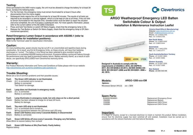 Clevertronics ARGO-1200 EM Series Technical specifications
