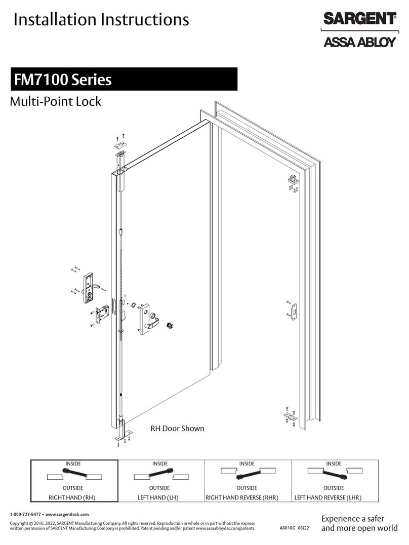 Assa Abloy SARGENT FM7100 Series installation instructions