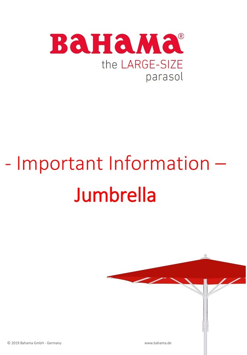 BAHAMA Jumbrella Important information