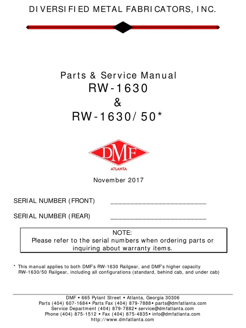 DMF RW-1630 Installation and Parts & Service Manual