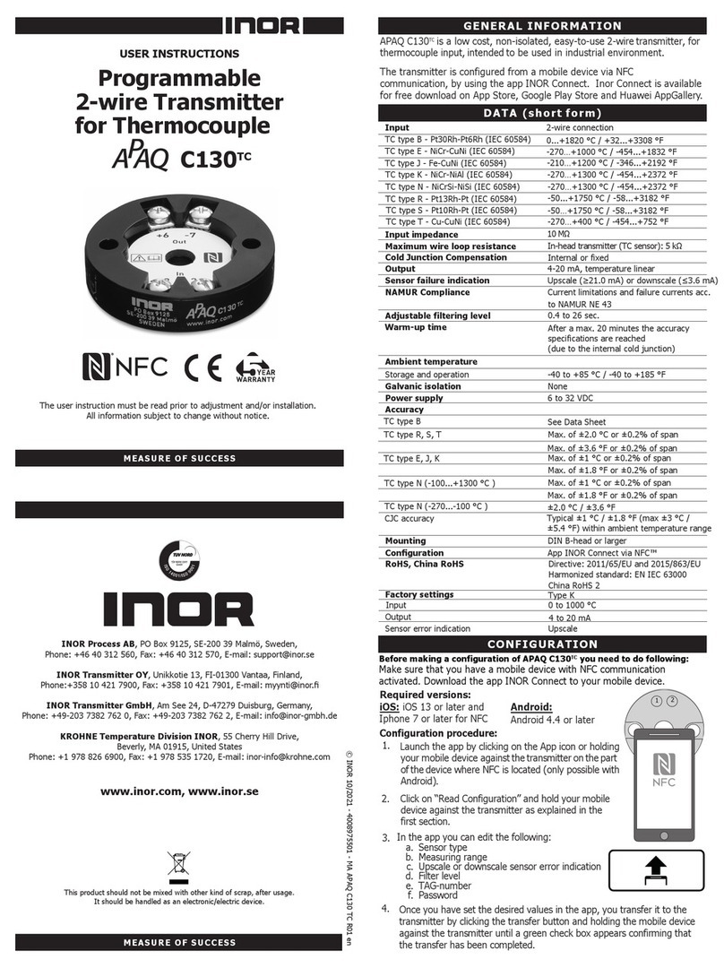 INOR APAQ C130 TC User manual