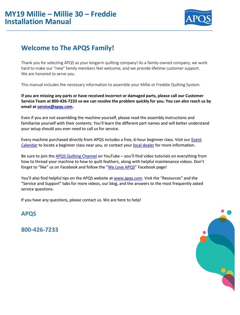 APQS Millie MY19 installation manual