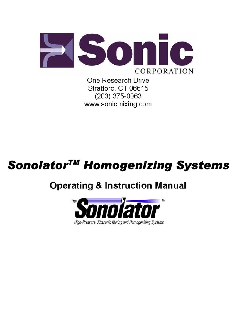 Sonic Sonolator Operating instructions manual