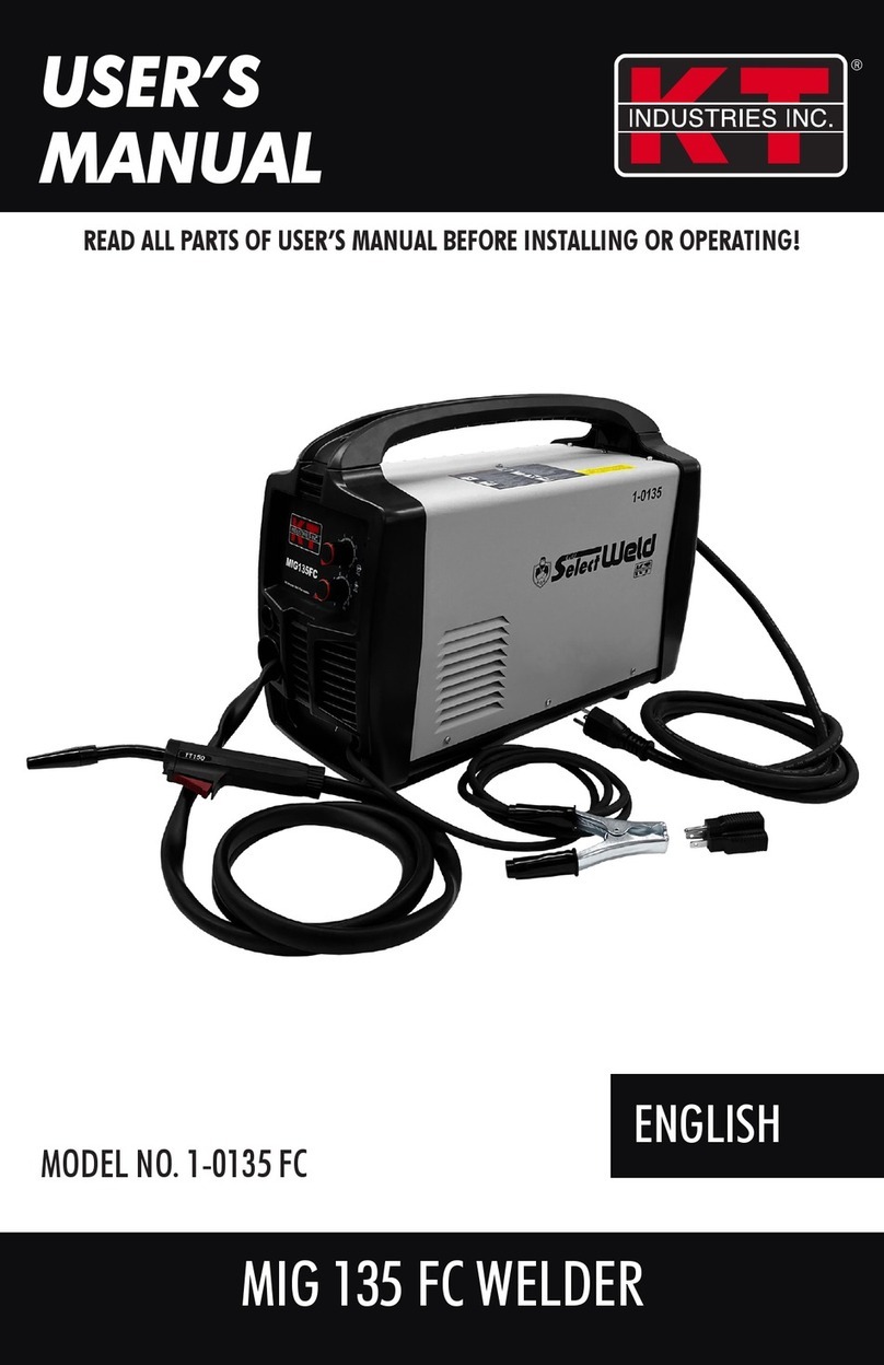 KT INDUSTRIES MIG 135 FC user manual