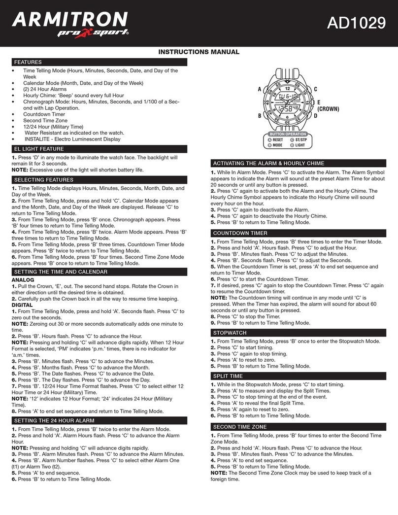 Armitron AD1029 User manual