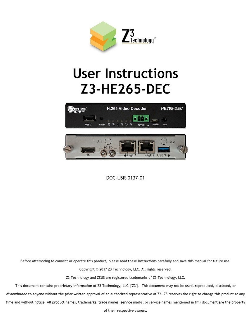 Z3 Technology Z3-HE265-DEC User manual