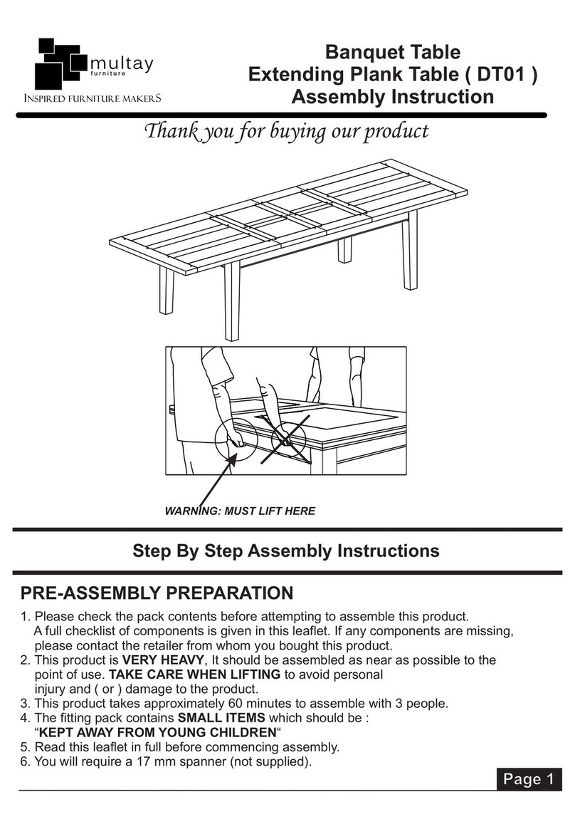 Multay Banquet Table User manual Multay Banquet Table User manual