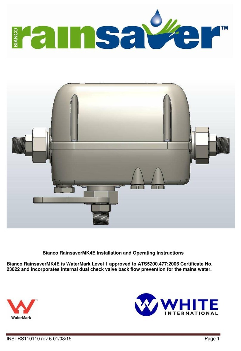 Watermark rainsaver Bianco RainsaverMK4E Installation and operating instructions