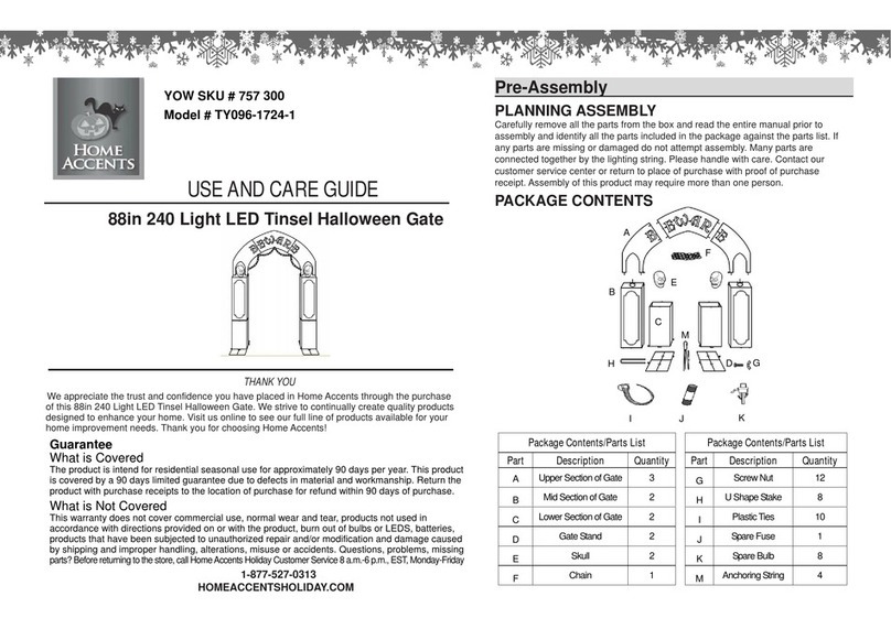 Home Accents TY096-1724-1 Use and care guide