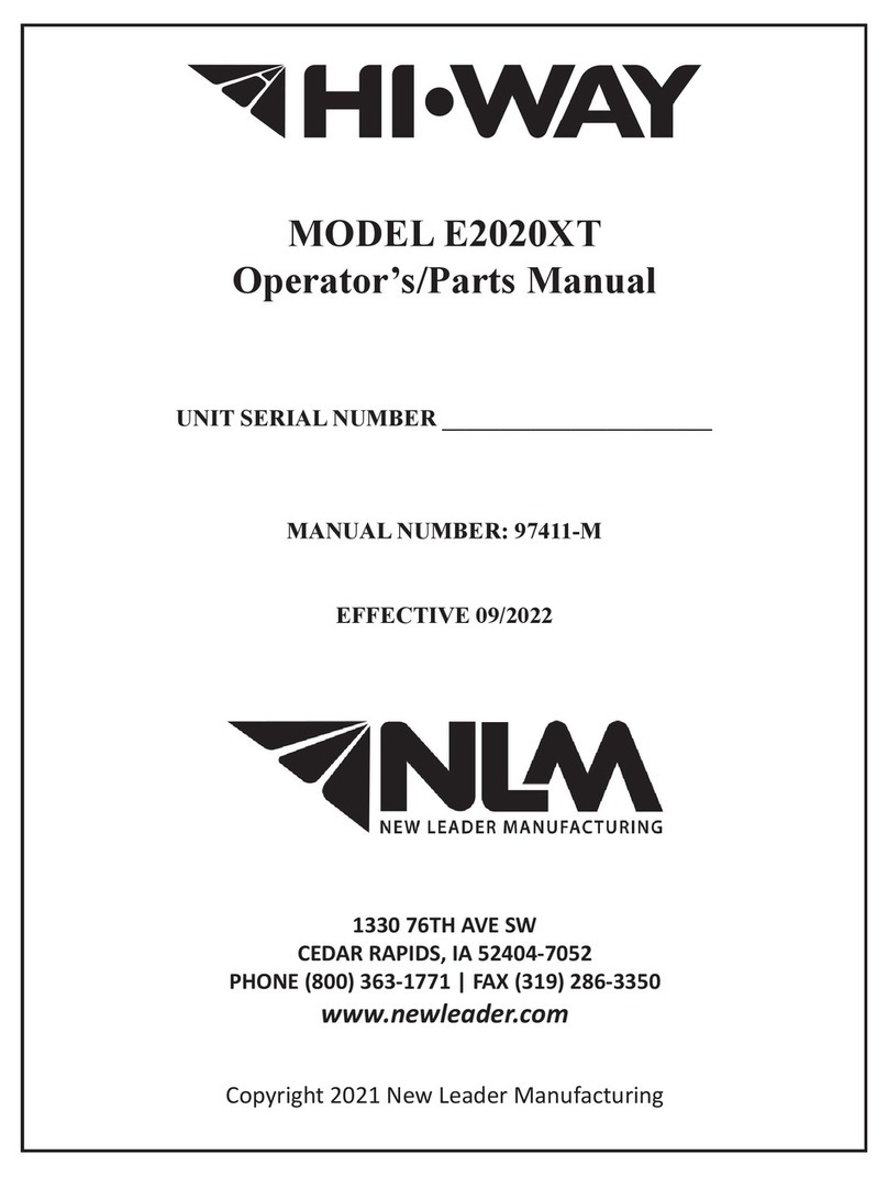 Hi-Way E2020XT Assembly/operators/parts manual