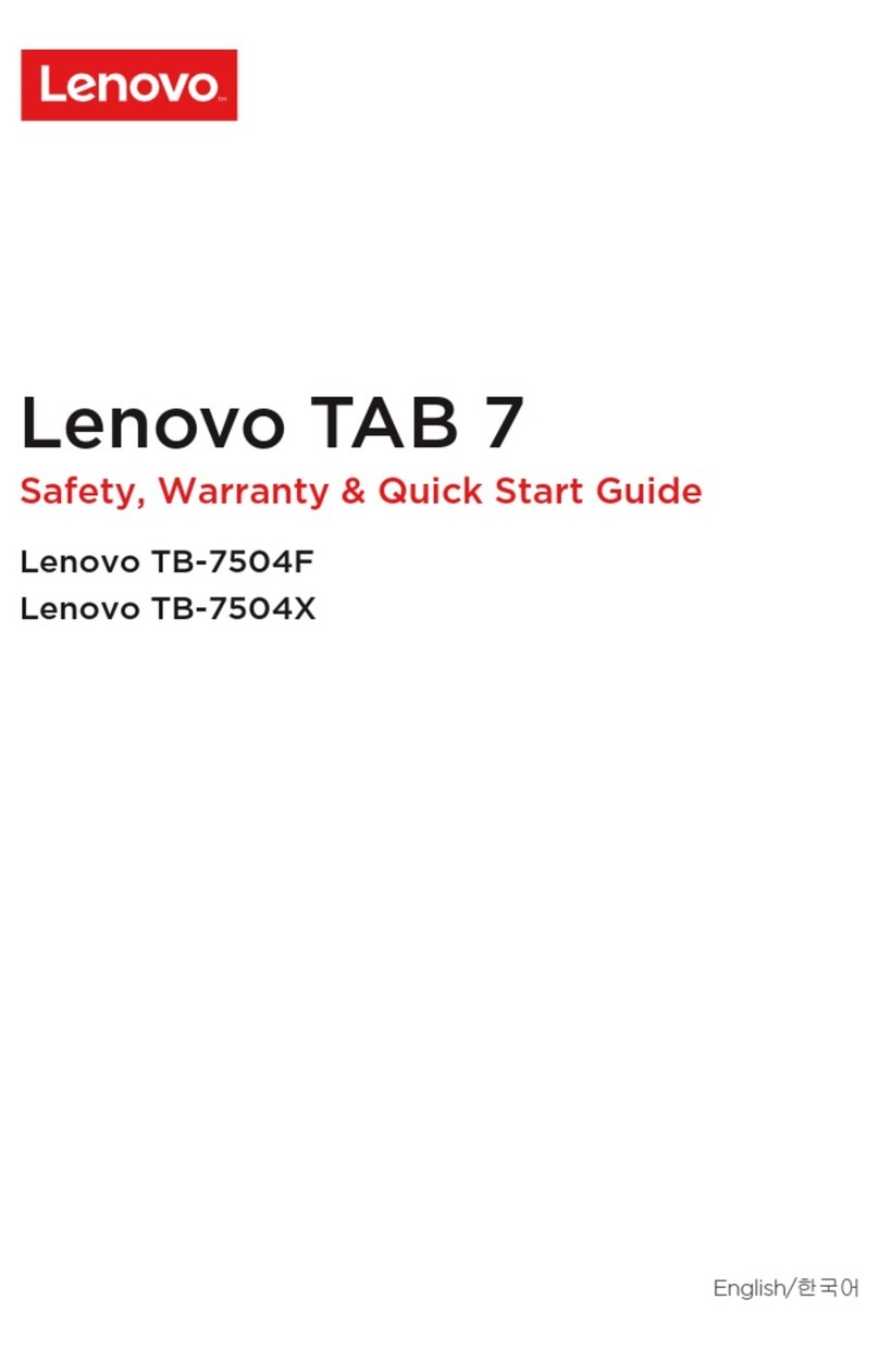 Lenovo TAB 7 Safety, warranty & quick start guide