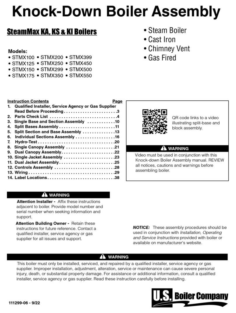 U.S. Boiler Company SteamMax STMX100 quick start guide U.S. Boiler Company SteamMax STMX100 quick start guide