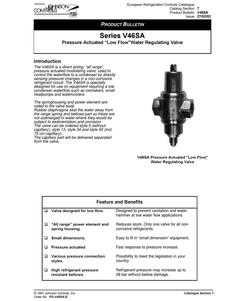 Johnson Controls V46SA Series Product bulletin