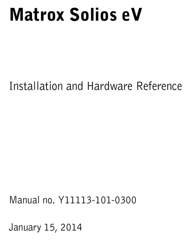 Matrox Solios eV-CL Installation and Hardware Reference