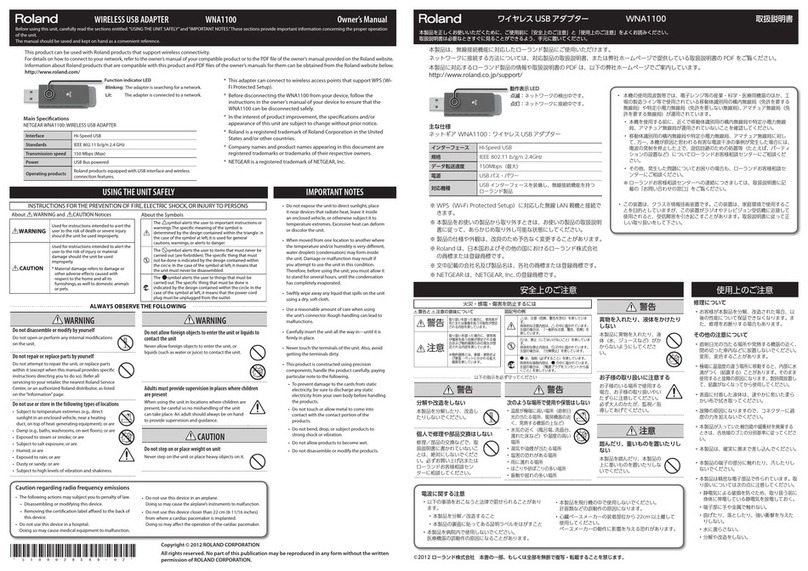 Roland WNA1100 User manual