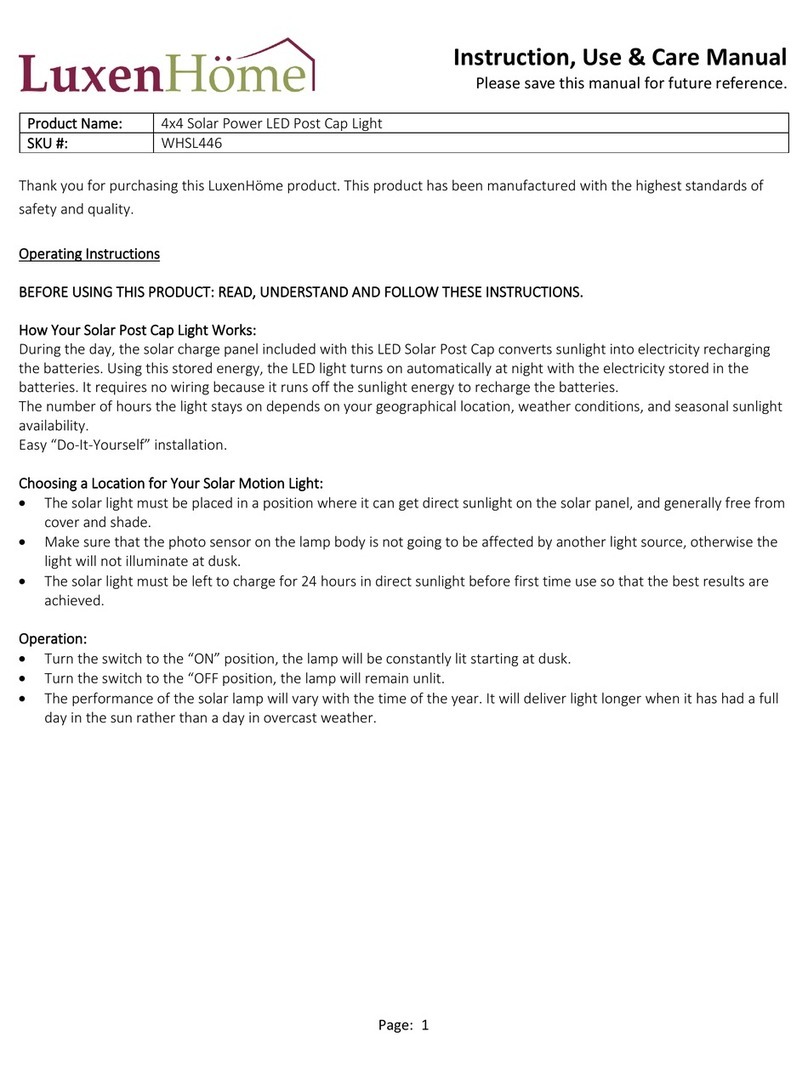 LuxenHome WHSL446 Instruction, Use & Care Manual