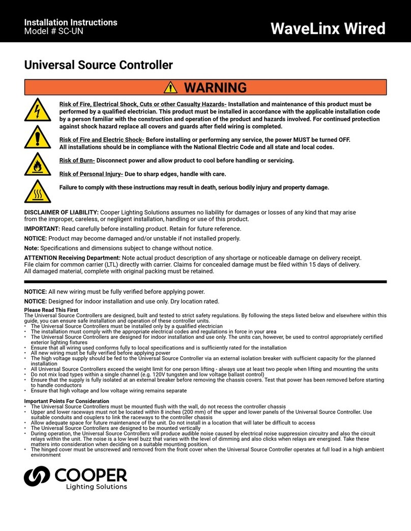 Cooper WaveLinx Wired SC-UN installation instructions