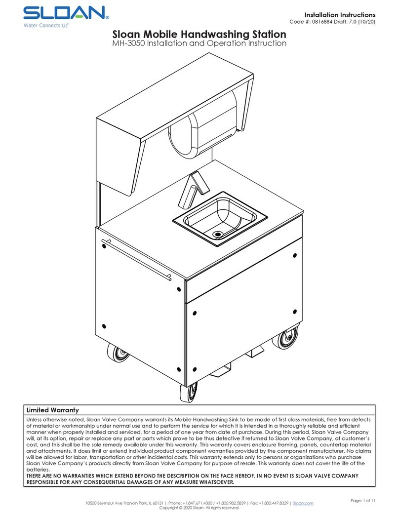 Sloan MH-3050 Installation and operation instruction Sloan MH-3050 Installation and operation instruction