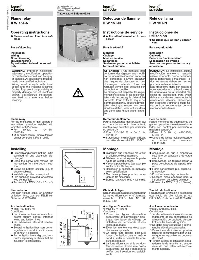 Kromschroeder IFW 15T-N operating instructions