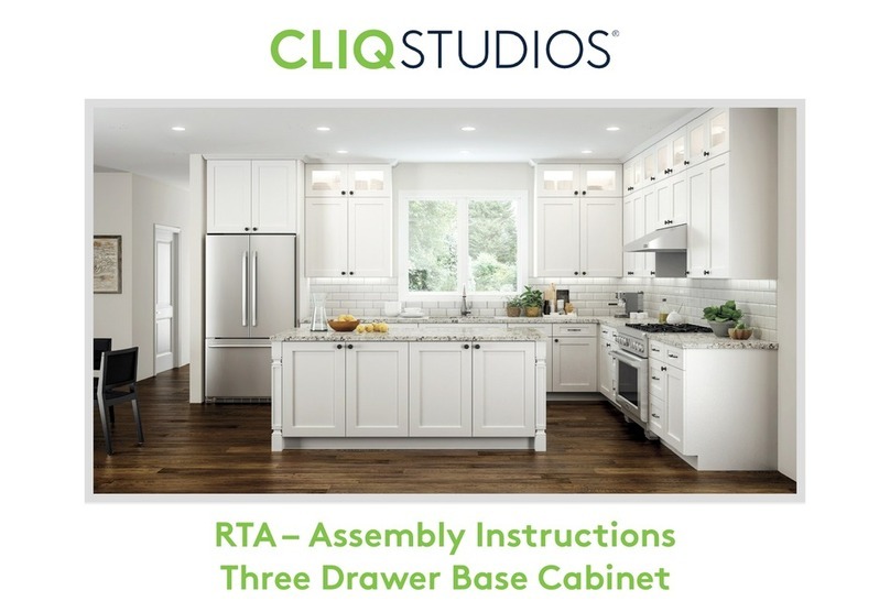 CLIQSTUDIOS RTA Three Drawer Base Cabinet Assembly instructions CLIQSTUDIOS RTA Three Drawer Base Cabinet Assembly instructions