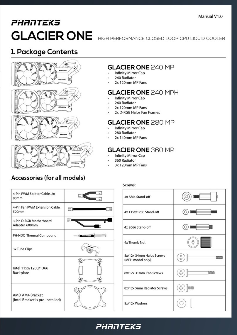 Phanteks GLACIER ONE 240 MP User manual Phanteks GLACIER ONE 240 MP User manual