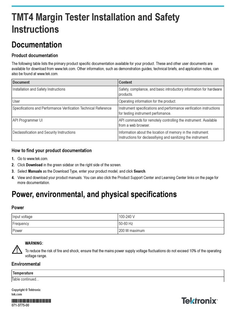 Tektronix TMT4 Installation and safety instructions