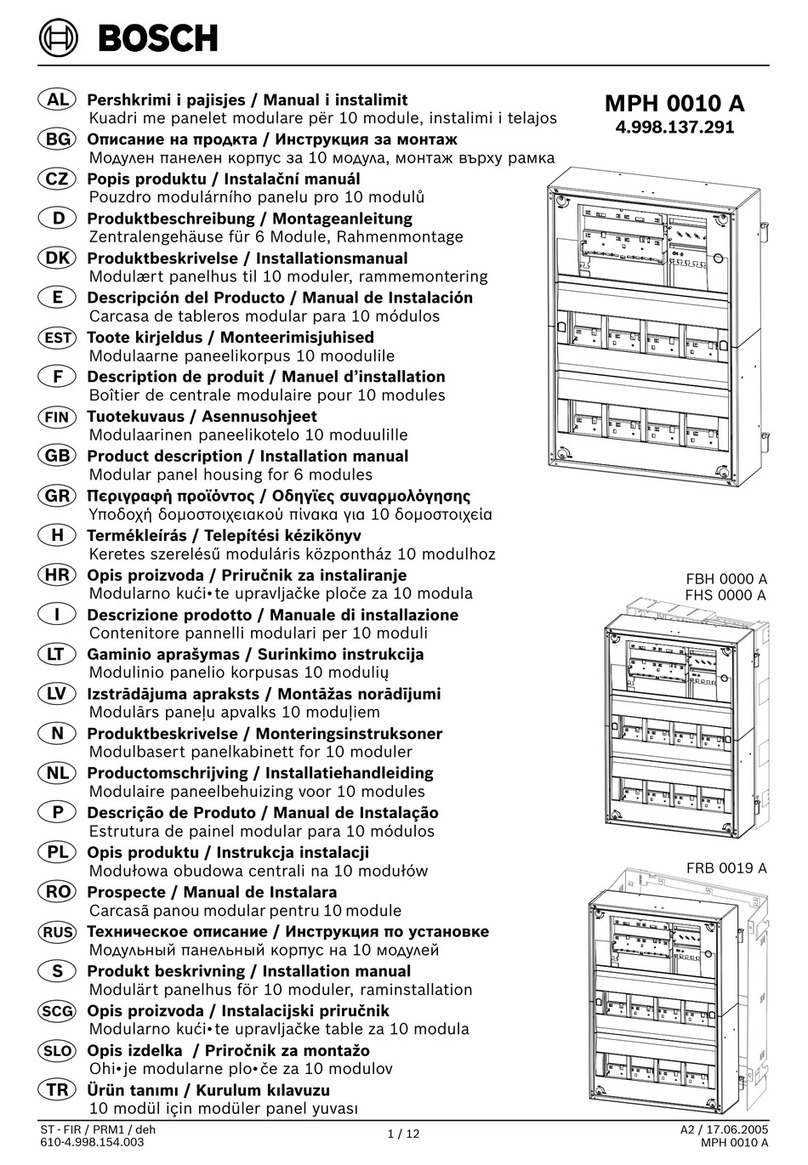 Bosch MPH 0010 A Installation instructions Bosch MPH 0010 A Installation instructions