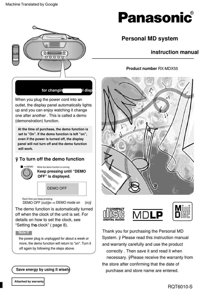 Panasonic RX-MDX55 User manual