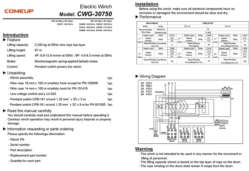 Comeup CWG-30750 quick start guide