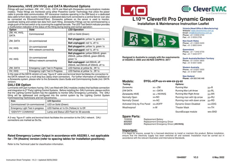 Clevertronics CleverEVAC L10 Cleverfit Pro Dynamic Green Installation and operating instructions