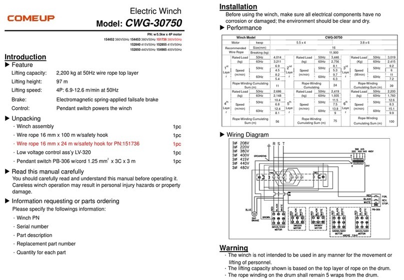 Comeup CWG-30750 quick start guide