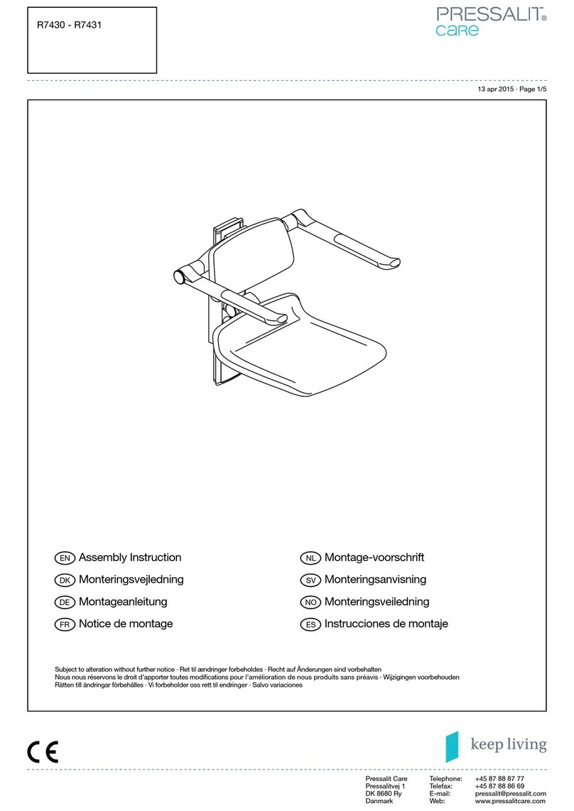 Pressalit Care R7430 Assembly instruction