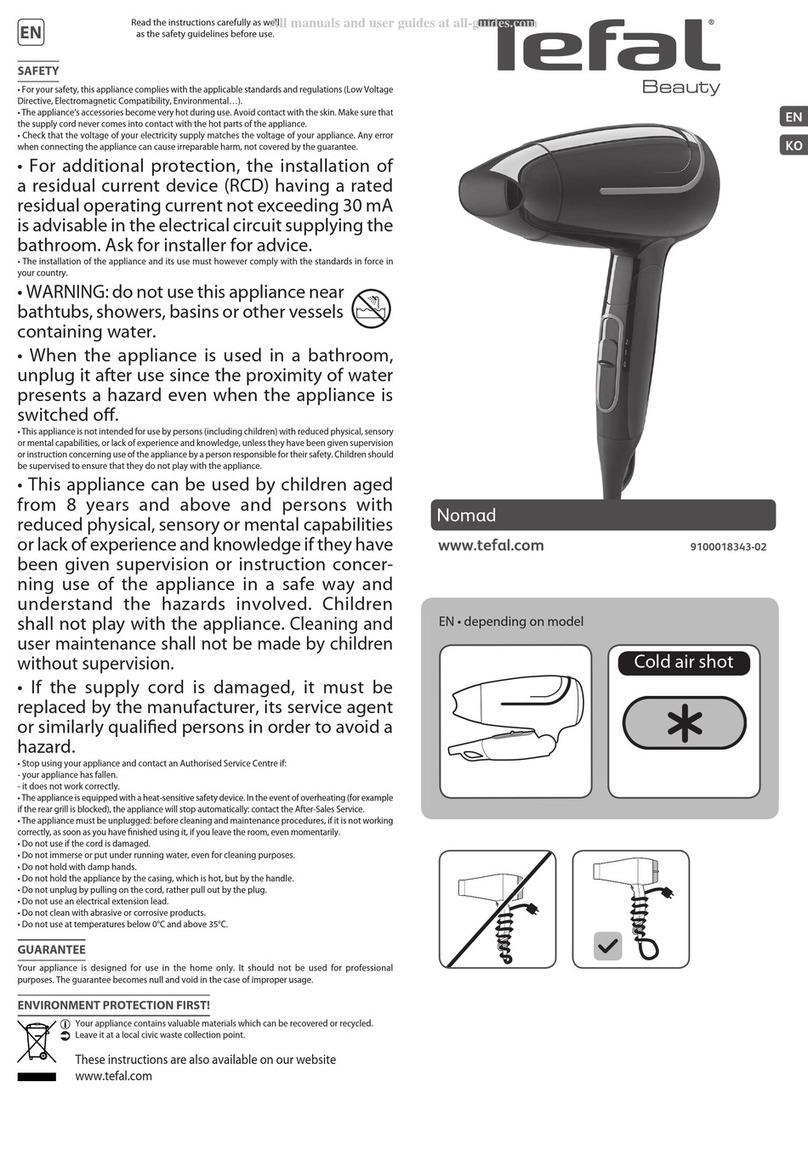 TEFAL Beauty Nomad User manual