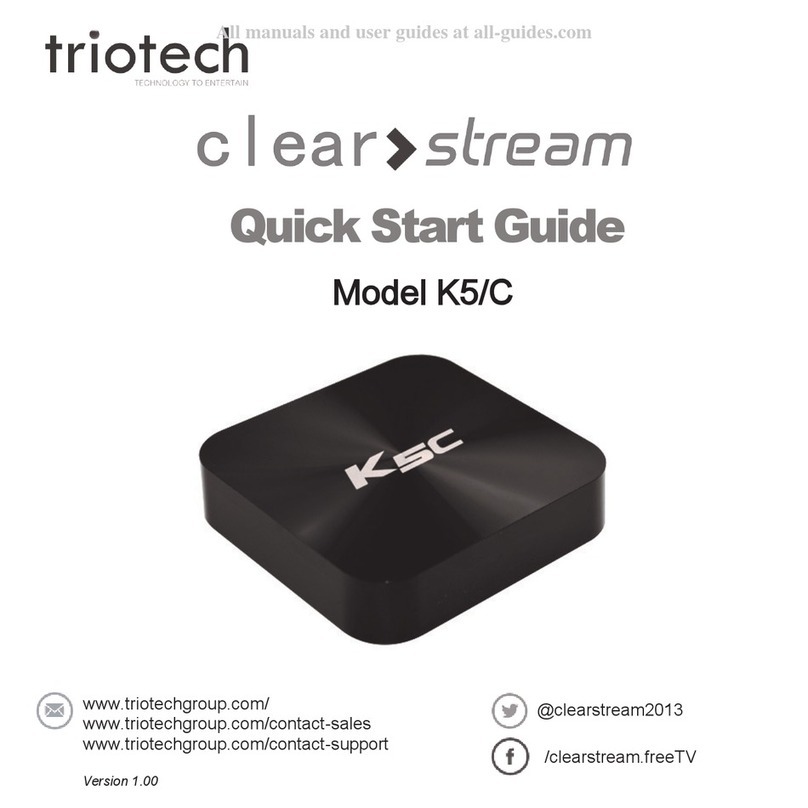Triotech clear stream K5C quick start guide