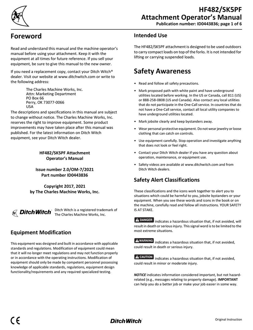 Charles Machine Works Ditch Witch HF482 Operator's manual Charles Machine Works Ditch Witch HF482 Operator's manual
