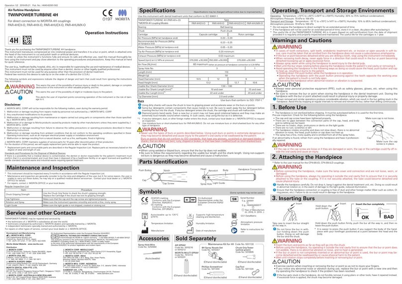 Morita TWINPOWERTURBINE 4H Operation instructions