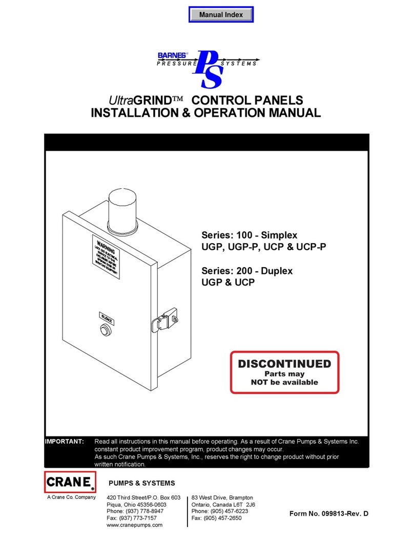 Crane UltraGRIND 100 Simplex UGP Series Installation & operation manual