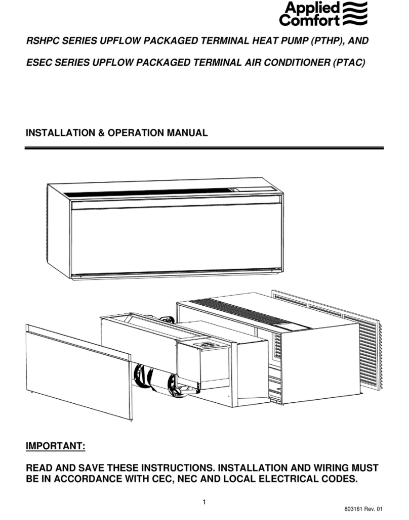 Applied Comfort RSHPC Series Installation & operation manual Applied Comfort RSHPC Series Installation & operation manual