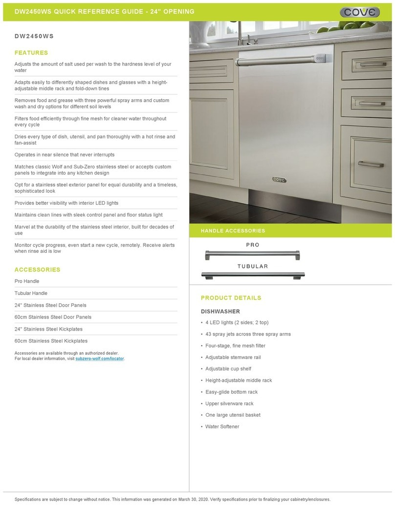 Cove DW2450WS Quick reference guide