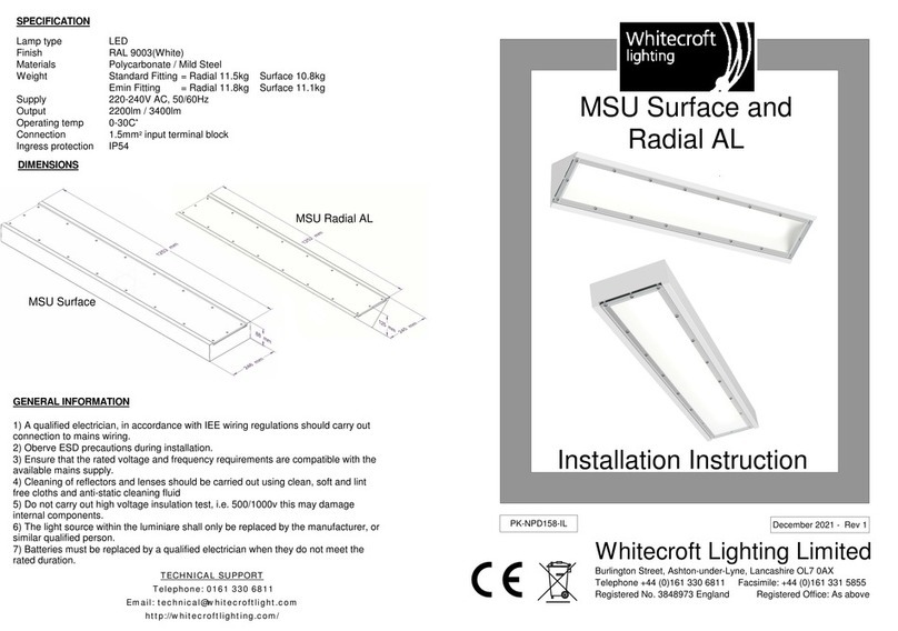 WHITECROFT LIGHTING MSU Surface User manual