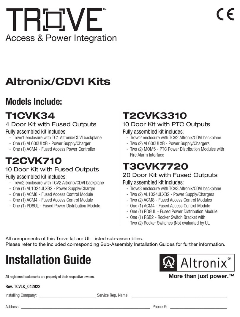 Altronix TROVE T1CVK34 User manual