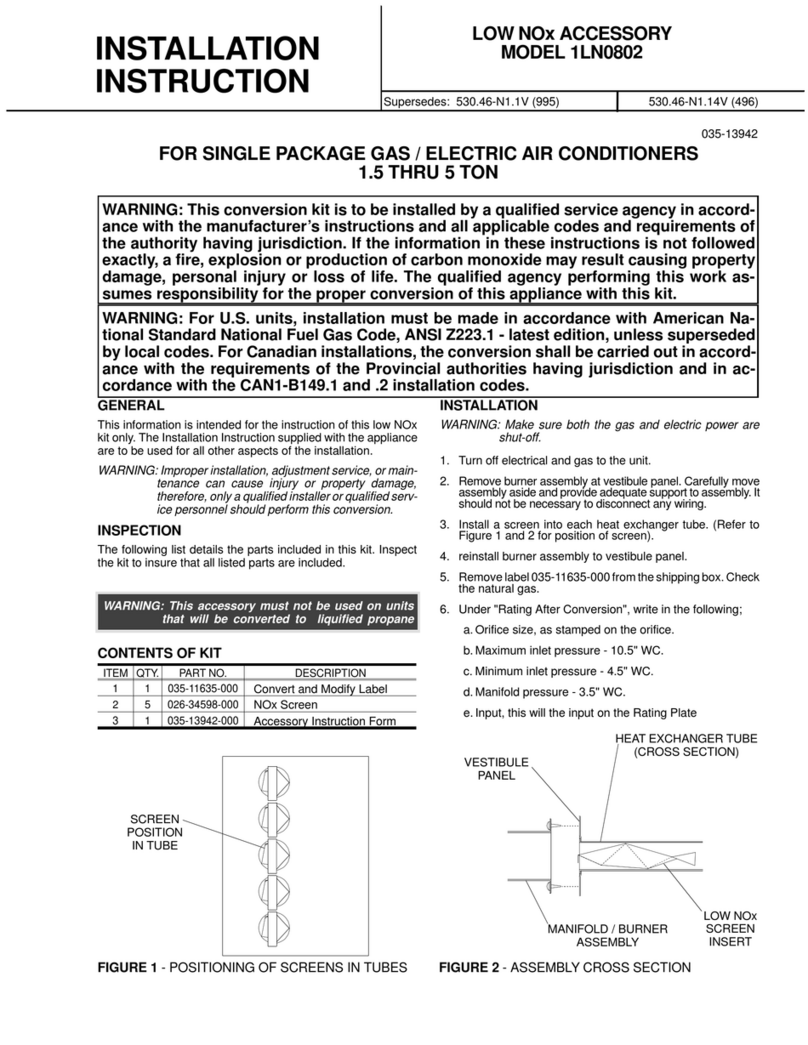 Unitary products group 1LN0802 User manual