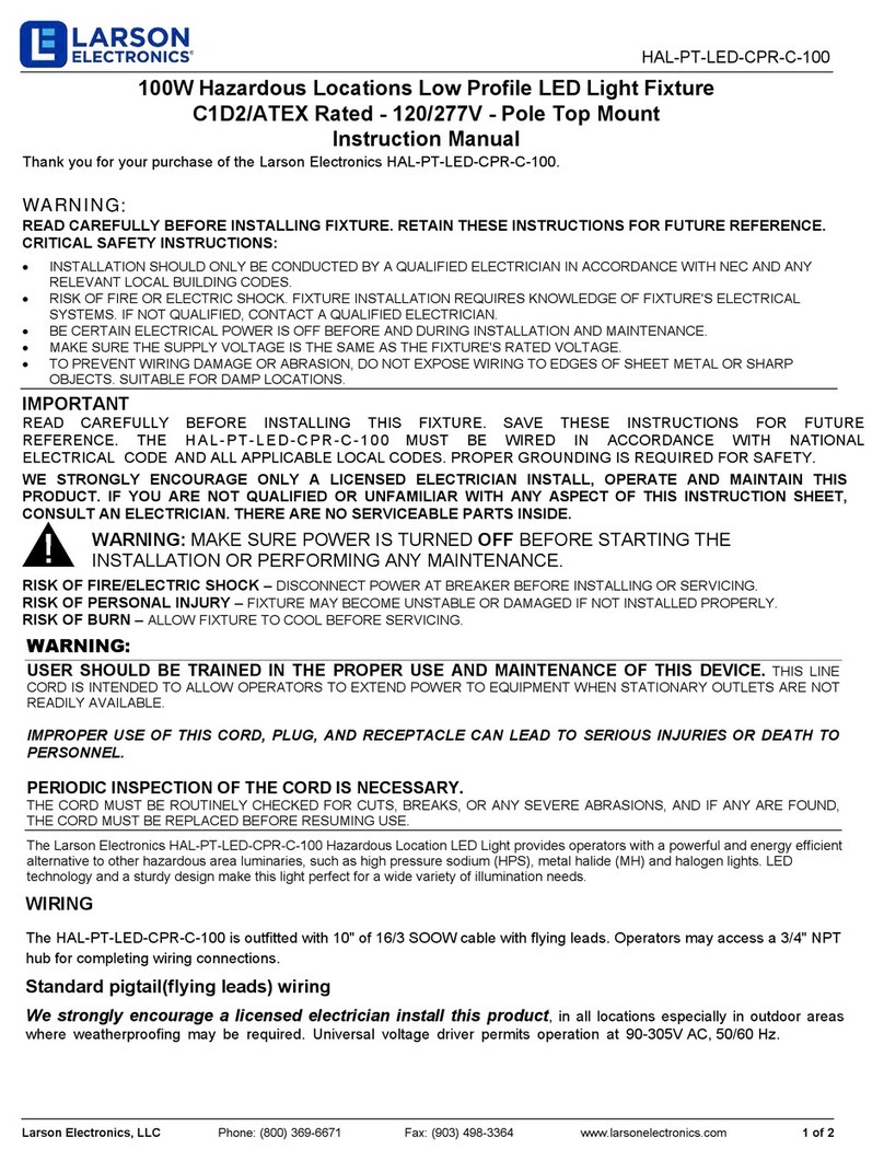 Larson Electronics HAL-PT-LED-CPR-C-100 User manual